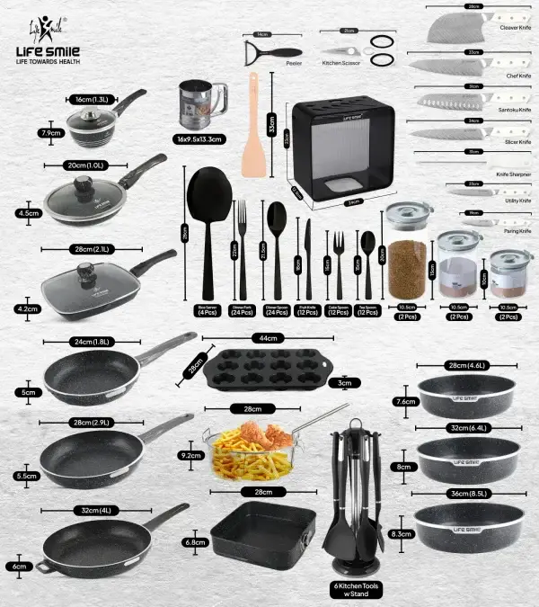 Anniversary Celebration while stocks last:Big Kitchen Cookware Set 166 Pcs with Non Stick Pots and Pans - Image 3