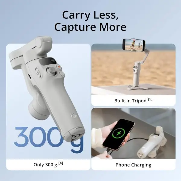 Big Summer Sale Limited Time Offer AED 99د.إ:DJI Osmo Mobile 7P Gimbal Stabilizer for iPhone, Android, Native Tracking, 3-Axis Phone Gimbal, Built-in Extension Rod & Tripod,... - Image 5