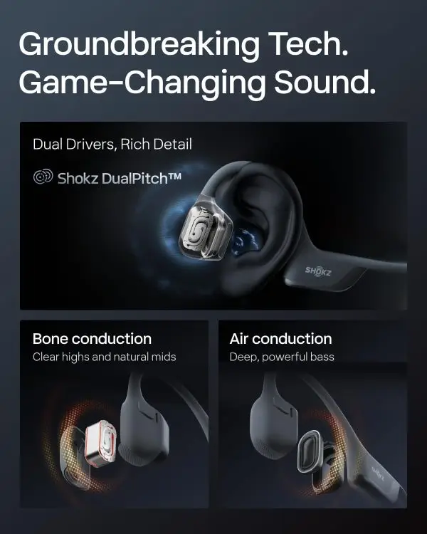 Big Summer Sale Limited Time Offer AED 99د.إ:SHOKZ New OpenRun Pro 2 - Open-Ear, Bone Conduction Sport Headphones - with Reflective Strip - Sweat Resistant, Workout Headphones -... - Image 9