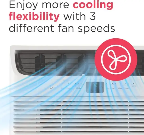 Frigidaire 12,000 BTU Window Air Conditioner with Remote Control, Cools Up to 550 Sq. Ft., Quiet Operation, Eco Mode, 3 Fan Speeds, Auto Restart, White - Image 7