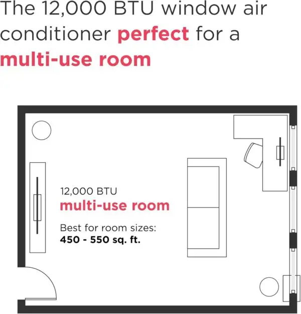 Frigidaire 12,000 BTU Window Air Conditioner with Remote Control, Cools Up to 550 Sq. Ft., Quiet Operation, Eco Mode, 3 Fan Speeds, Auto Restart, White - Image 8