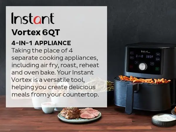 Limited-Time Sale for Summer Surprises AED 99.00د.إ :Instant Pot Vortex 6QT XL Air Fryer, 4-in-1 Functions that Crisps, Roasts, Reheats, Bakes for Quick Easy Meals, 100+ In-App... - Image 8
