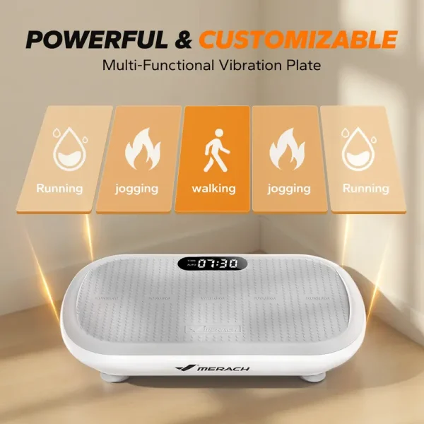 MERACH High-Power Vibration Plate Exercise Machine,440lbs Weight Capacity, Bluetooth Remote Control, 4 Workout Modes for Home Gym Fitness Equipment - Image 6