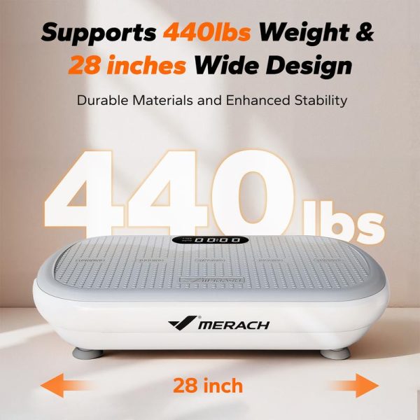 MERACH High-Power Vibration Plate Exercise Machine,440lbs Weight Capacity, Bluetooth Remote Control, 4 Workout Modes for Home Gym Fitness Equipment - Image 5