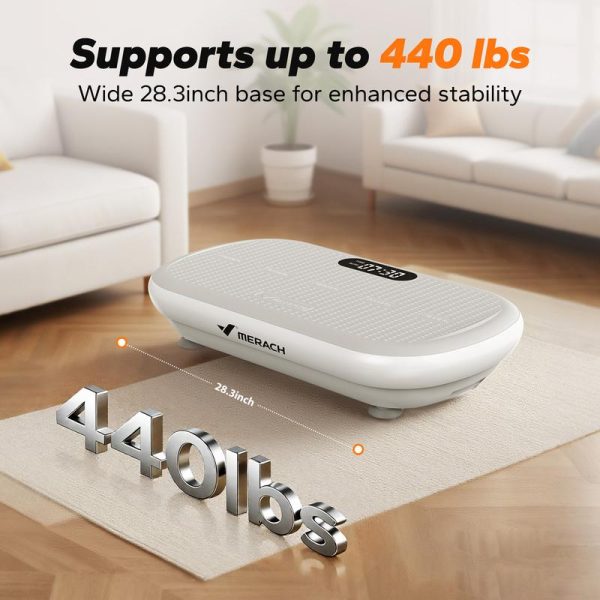 MERACH High-Power Vibration Plate Exercise Machine,440lbs Weight Capacity, Bluetooth Remote Control, 4 Workout Modes for Home Gym Fitness Equipment - Image 10