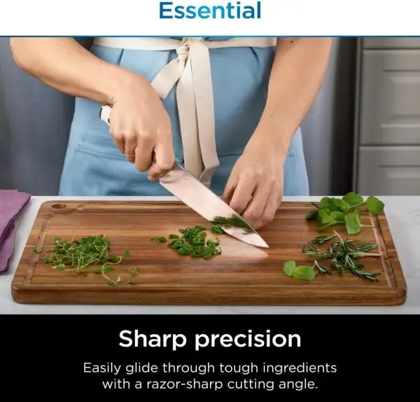 Ninja Foodi NeverDull Knife Set K12010, High Carbon Stainless Steel, Built-In Sharpener, Ergonomic Handle, Durable 10pc Kitchen Knife Block Set (White) - Image 8