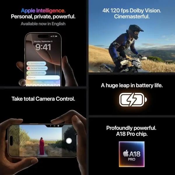 Only AED 99! (6.18 Exclusive) iPhone 16 Pro Max 256 GB: 5G Mobile Phone with Camera Control, 4K 120 fps Dolby Vision and a Huge Leap in Battery Life. Works with AirPods; Desert... - Image 4