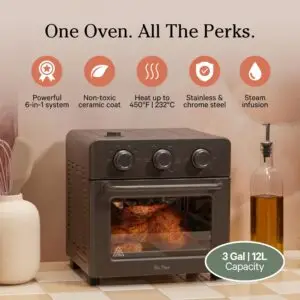 Our Place Wonder Oven | 6-in-1 Air Fryer & Toaster Oven with Steam Infusion | Compact, Countertop Friendly, Fast Preheat, Multifunctional | Air Fry, Toast, Roast, Bake, Reheat &...