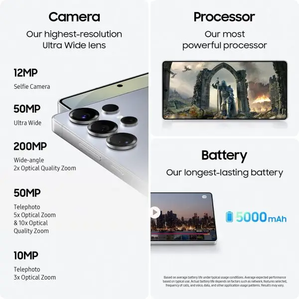 Samsung Galaxy S25 Ultra, 512GB Smartphone, Unlocked Android, AI Night Mode Camera, Snapdragon 8 Elite Fast Processor, 5000mAh Battery - Image 4
