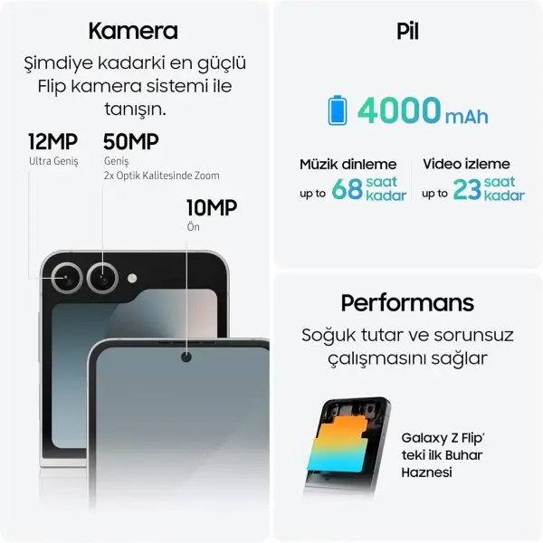 SAMSUNG Galaxy Z Flip6, 12GB RAM, 512GB Storage, Silver Shadow, 50MP Camera, 1 year Seller Warranty (International Version) - Image 3