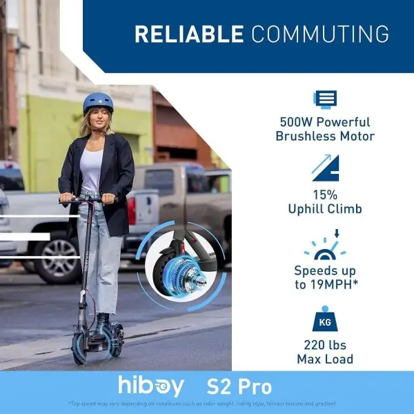 Summer Final Clearance Just AED 89د.إ:Hiboy Electric Scooter for Adults, 30km/h Ride-ons Speed Folding E Scooter, 40km (S2 Pro) or 65KM (S2 Max) Travel Distance Range, Portable... - Image 3