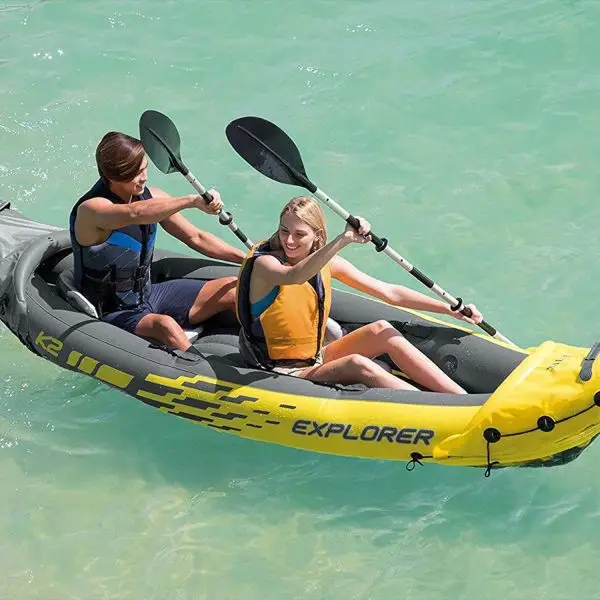 Summer Final Clearance Just AED 89د.إ:Intex 68307EP Explorer K2 Inflatable Kayak Set: Includes Deluxe 86in Aluminum Oars and High-Output Pump – SuperStrong PVC – Adjustable... - Image 2