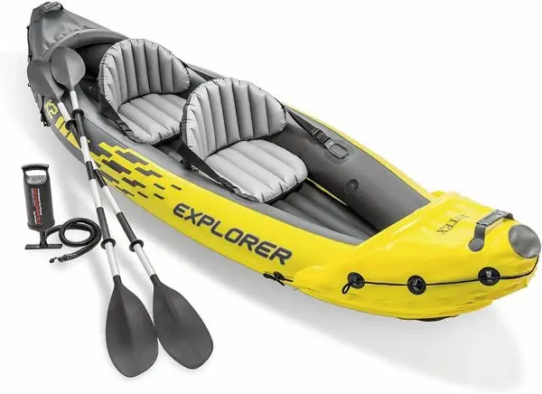 Summer Final Clearance Just AED 89د.إ:Intex 68307EP Explorer K2 Inflatable Kayak Set: Includes Deluxe 86in Aluminum Oars and High-Output Pump – SuperStrong PVC – Adjustable... - Image 6