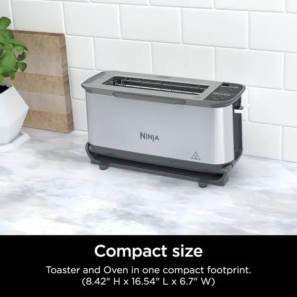 Summer Final Clearance Just AED 89د.إ:Ninja ST101 Foodi 2-in-1 Flip Toaster, 2-Slice Capacity, Compact Toaster Oven, Snack Maker, Reheat, Defrost, 1500 Watts, Stainless Steel, 6... - Image 5