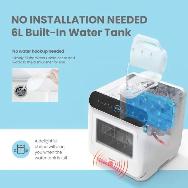 Summer Final Clearance Just AED 99د.إ:COMFEE' Mini Dishwasher Countertop Dishwasher 3 Place Settings 6 Programs, Freestanding, Touch Control, LED Display, Delay Start and... - Image 2