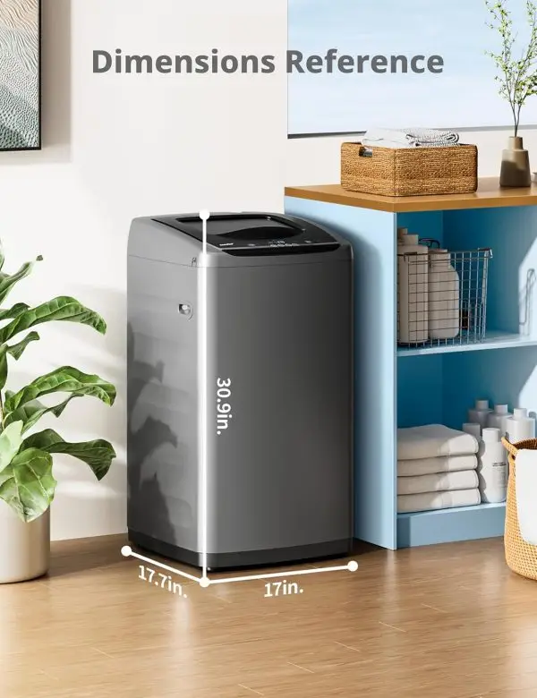 Summer Final Clearance Just AED 99د.إ:Comfee Portable Washing Machine, 0.9 cu.ft Compact Washer With LED Display, 5 Wash Cycles, 2 Built-in Rollers, Space Saving Full-Automatic... - Image 8