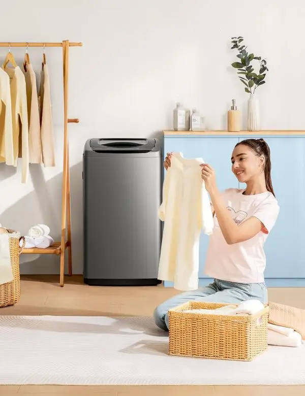 Summer Final Clearance Just AED 99د.إ:Comfee Portable Washing Machine, 0.9 cu.ft Compact Washer With LED Display, 5 Wash Cycles, 2 Built-in Rollers, Space Saving Full-Automatic... - Image 9