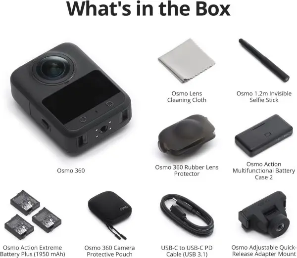 Summer Final Clearance Just AED 99د.إ:DJI Osmo 360 Adventure Combo, 360 Camera with 1-Inch 360° Imaging, Extended Battery Life with 3 Batteries, Native 8K 360° Video, 4K/120fps... - Image 8