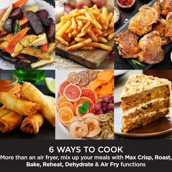 Summer Final Clearance Just AED 99د.إ:Ninja Air Fryer Max Xl, Max Crisp, Air Roast, Bake, Reheat, Dehydrate, 5.2 Liters, 1750 Watts, Grey and Black, AF160ME, 2 Years Warranty - Image 5