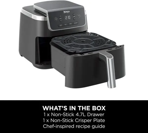Summer Final Clearance Just AED 99د.إ:Ninja Air Fryer PRO 4.7L, Single Drawer, 4-in-1, Air Fry, Roast, Reheat, Dehydrate, Cooks 1-2 Portions, Digital, Non-Stick Drawer & Crisper... - Image 5