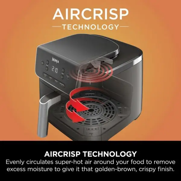 Summer Final Clearance Just AED 99د.إ:Ninja Air Fryer PRO 4.7L, Single Drawer, 4-in-1, Air Fry, Roast, Reheat, Dehydrate, Cooks 1-2 Portions, Digital, Non-Stick Drawer & Crisper... - Image 6