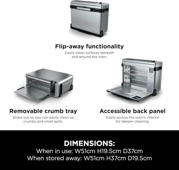 Winter Final Clearance Just MUR 99:Ninja Foodi 8-in-1 Flip Oven, Portable Mini Oven for Countertop and Work Surfaces, Multifunctional Oven with 8 Cooking Functions; Air Fry,... - Image 9
