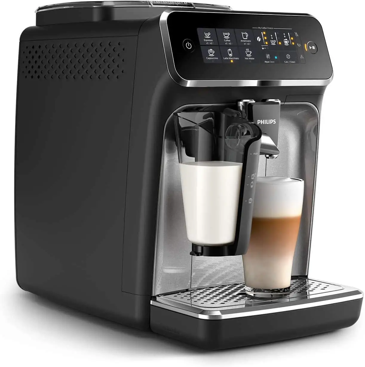 Philips Series 3200 Fully Automatic Espresso Machine - 1500W, LatteGo, Touch Display, 5 Beverages, Easy cleaning - EP3246/70