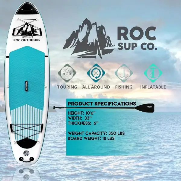 Summer Final Clearance Just AED 99د.إ:Roc Inflatable Stand Up Paddle Boards with Premium SUP Paddle Board Accessories, Wide Stable Design, Non-Slip Comfort Deck for Youth & Adults - Image 3