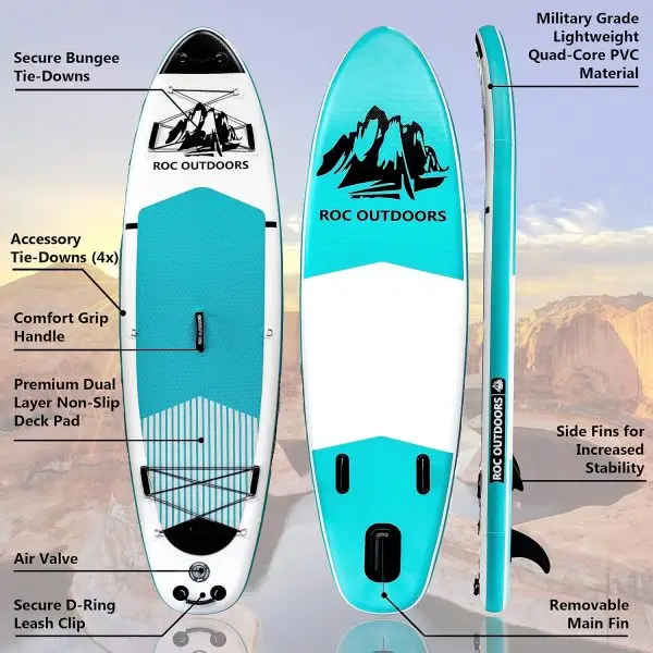 Summer Final Clearance Just AED 99د.إ:Roc Inflatable Stand Up Paddle Boards with Premium SUP Paddle Board Accessories, Wide Stable Design, Non-Slip Comfort Deck for Youth & Adults - Image 4
