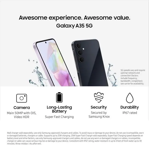 Summer Final Clearance Just AED 99د.إ:Samsung Galaxy A35 5G, 256GB Storage, 8GB RAM, Android Smartphone, Awesome Navy (UAE Version) - Image 3