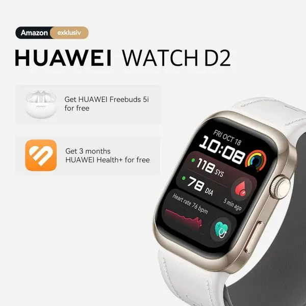 Summer Surprises AED 99.00د.إ :HUAWEI WATCH D2, Smartwatch 1.8" AMOLED, Foot Blood Pressure Monitor, ECG, Sleep Respiratory Awareness, SpO2, Lightweight and Slim Design, Health... - Image 8