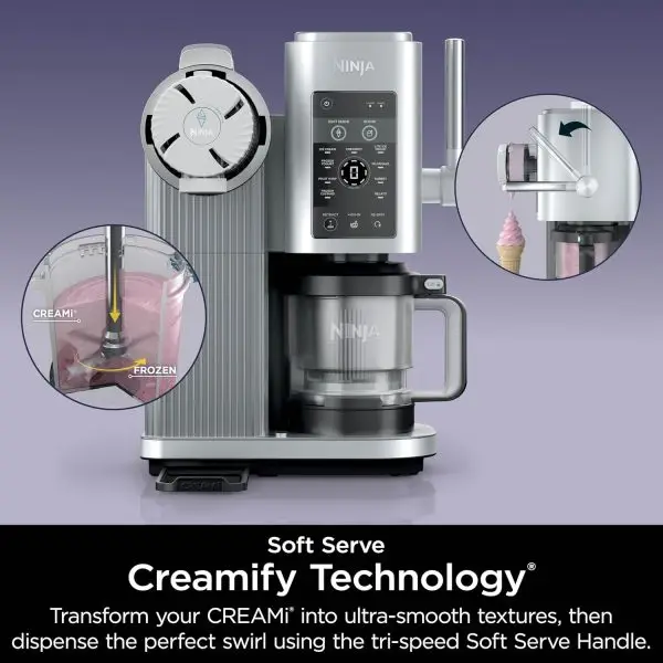 While Stocks Last:Ninja Swirl by CREAMi Ice Cream and Soft Serve Maker, Sorbet, Milkshake, Frozen Yogurt, Low Calories Program & More, 13-in-1, Soft Serve Handle, (2) CREAMi... - Image 3