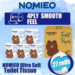 【While stocks last!】Nomieo Toilet Paper 27 Rolls 4plys Ultra Soft Toilet Tissue